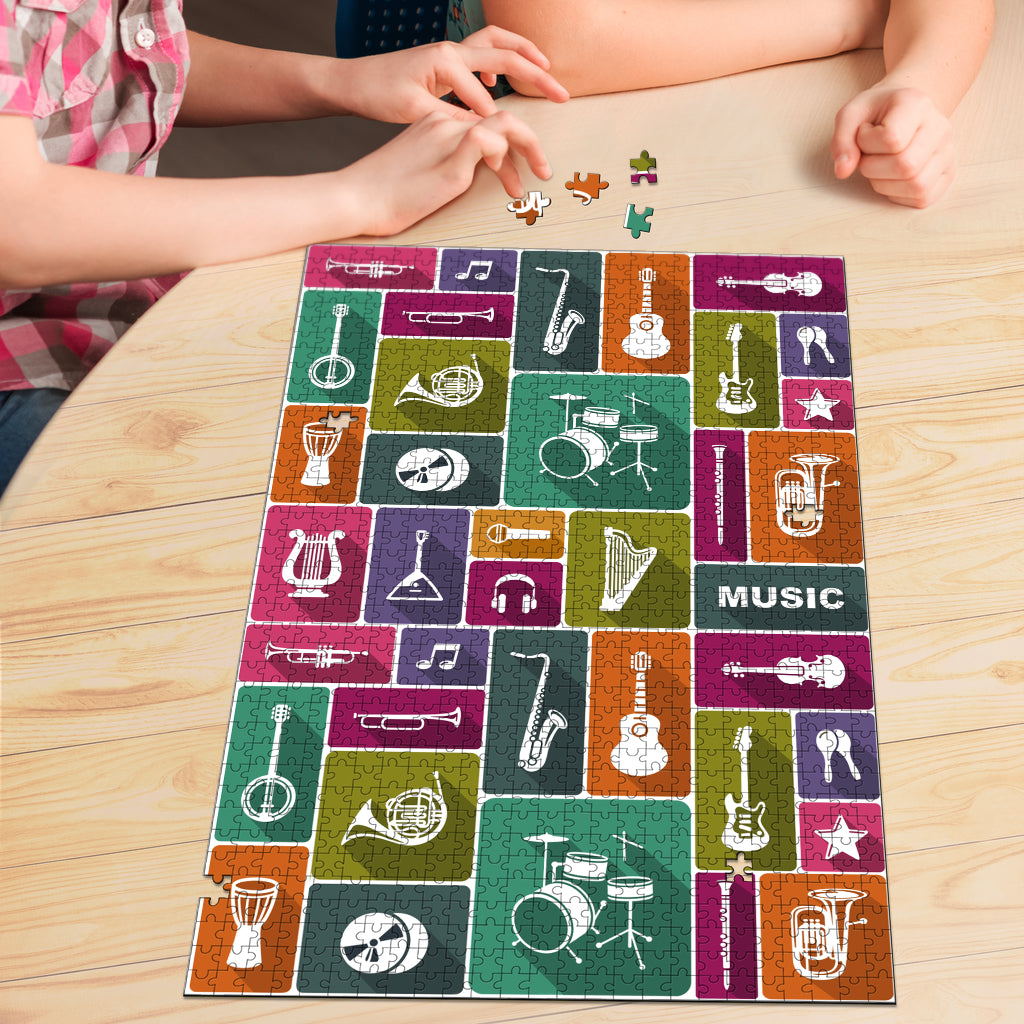 Music Instruments Wood Jigsaw Puzzle