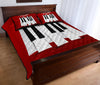 Piano Key And Musical Notes Quilt Bed Set