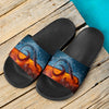 Treble Clef Ice And Fire Black Slide Sandals
