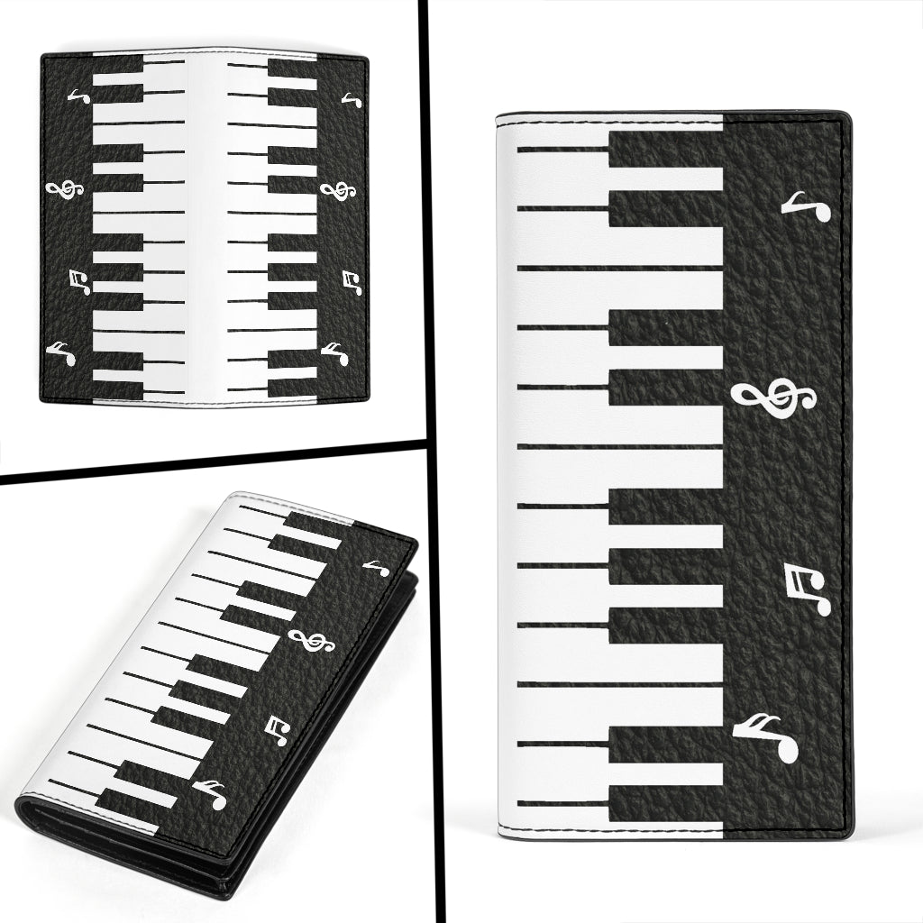 Piano Music Notes Leather Wallet