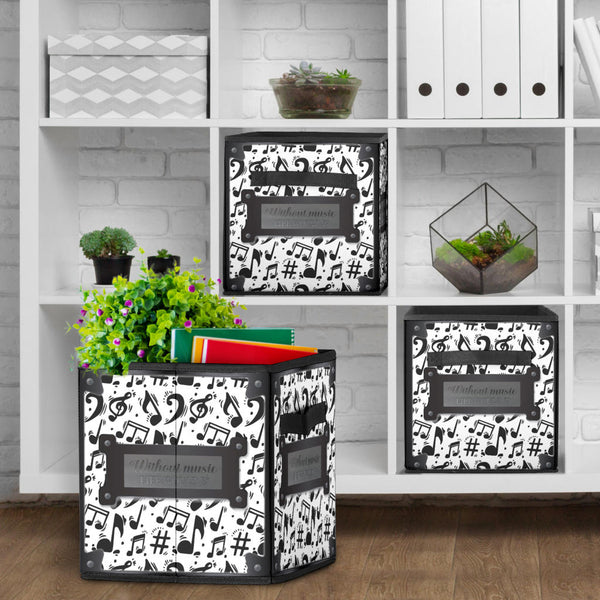 Music Notes Art Storage Cube - Artistic Pod