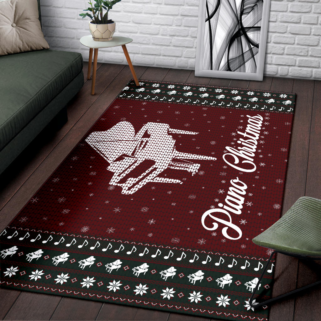 Piano Christmas Area Rug