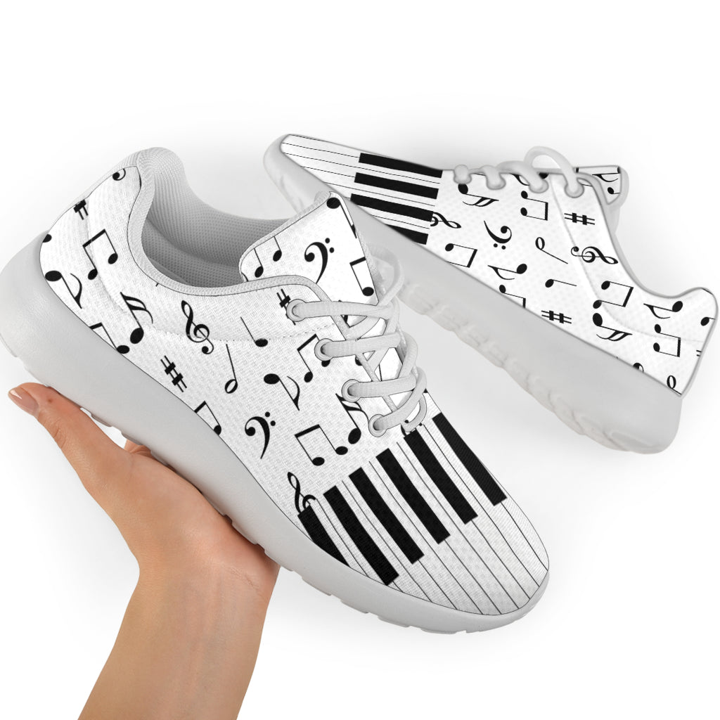 Piano Keys With Music Notes Sport Sneakers