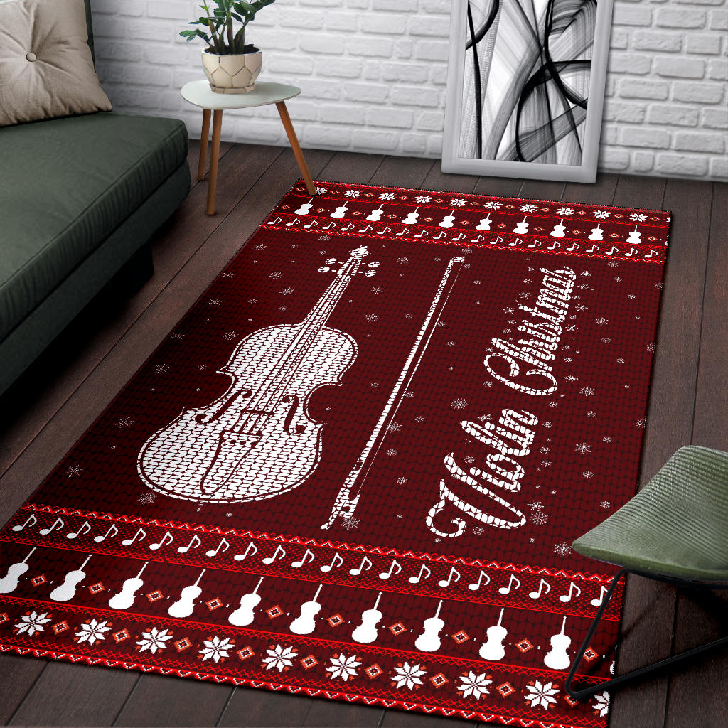 Violin Christmas Area Rug