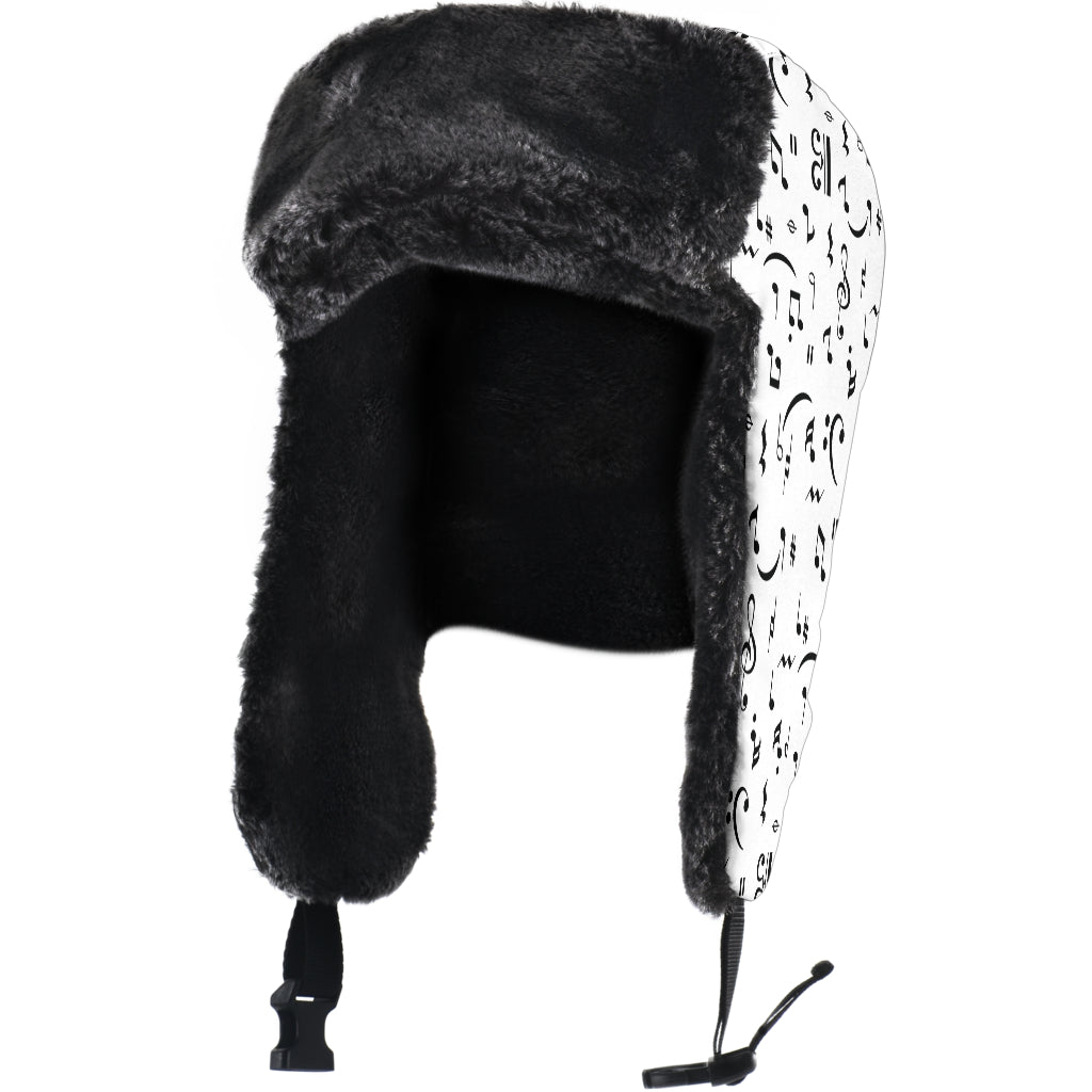 Musical Seamless White Trapper Hat