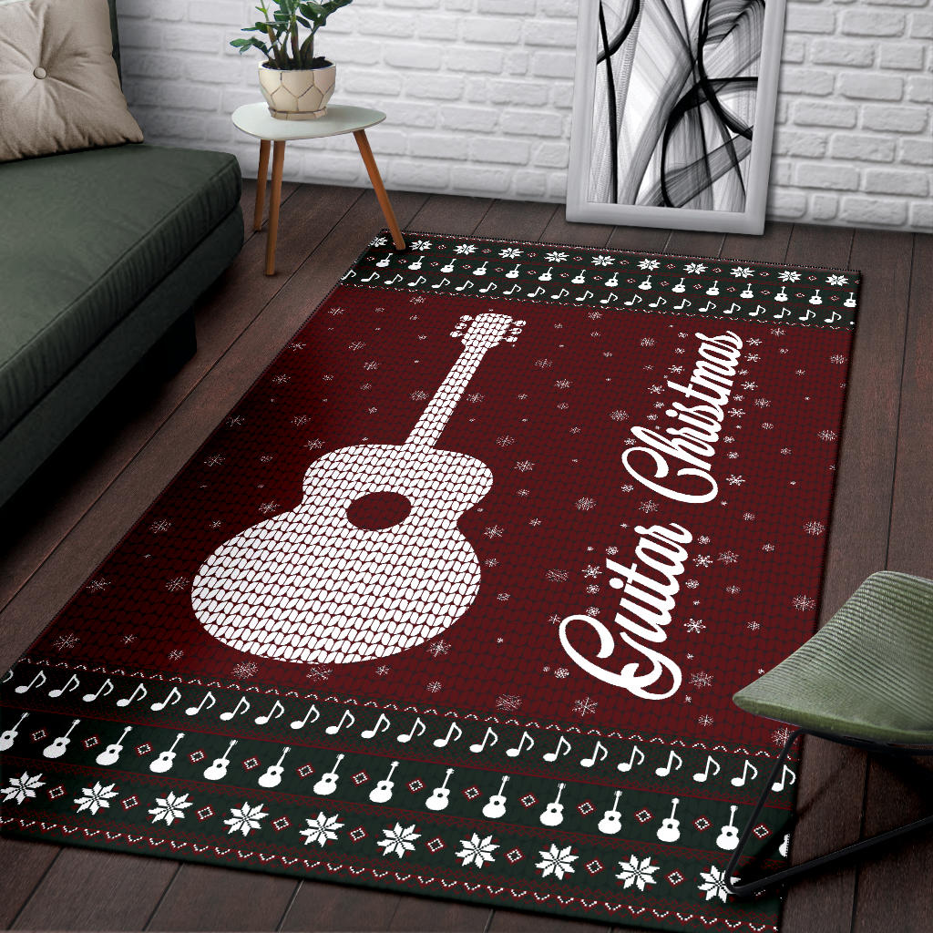 Guitar Christmas Area Rug