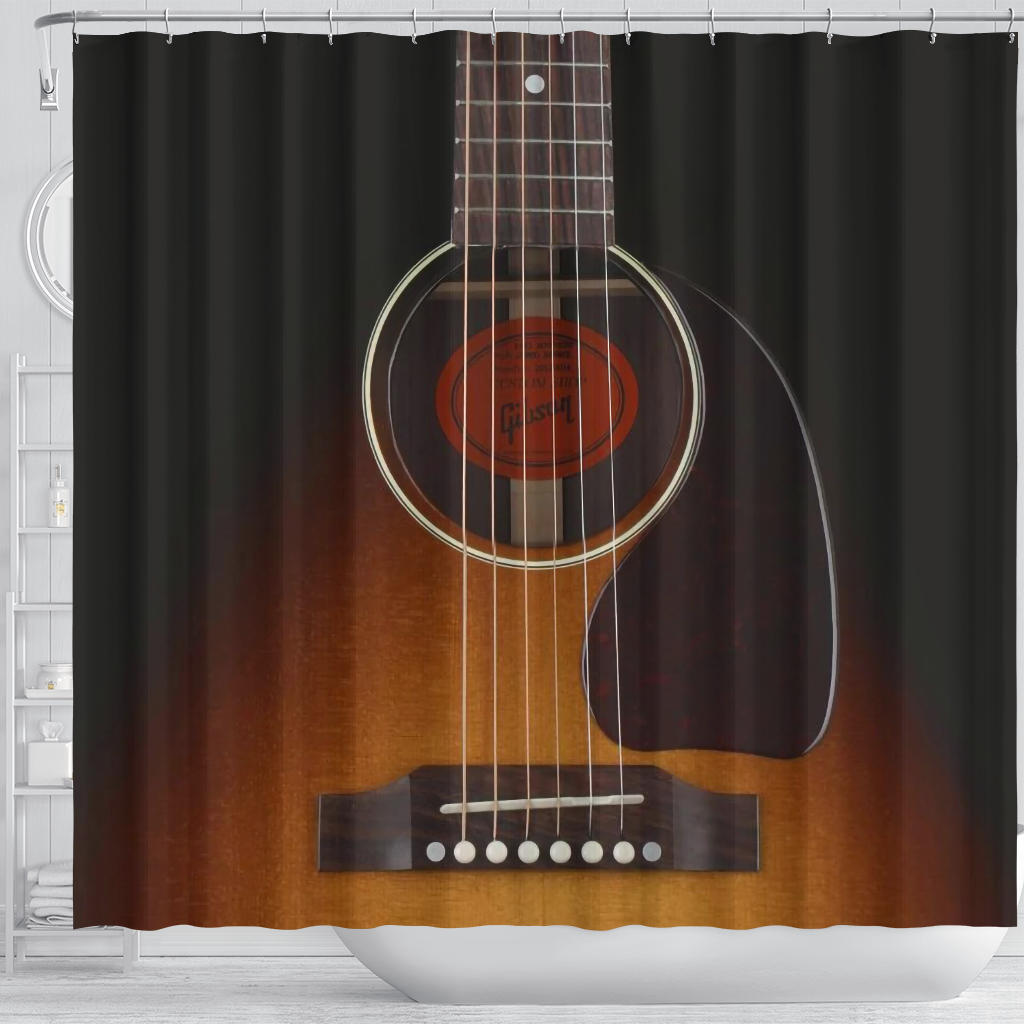 Black Guitar Shower Curtain