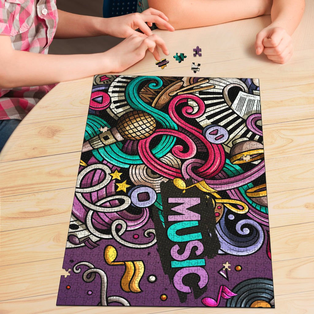 Music Instruments Art Wood Jigsaw Puzzle