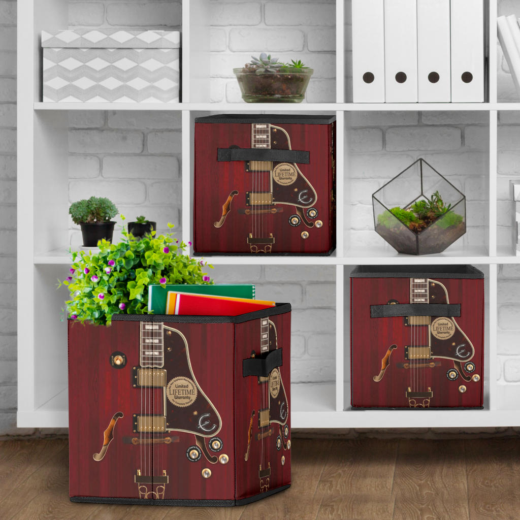 Red Electric Guitar Storage Cube