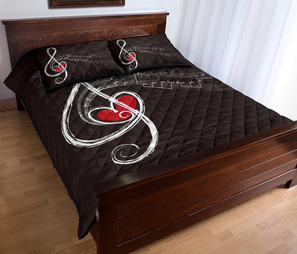 Music Notes Art Quilt Bed Set