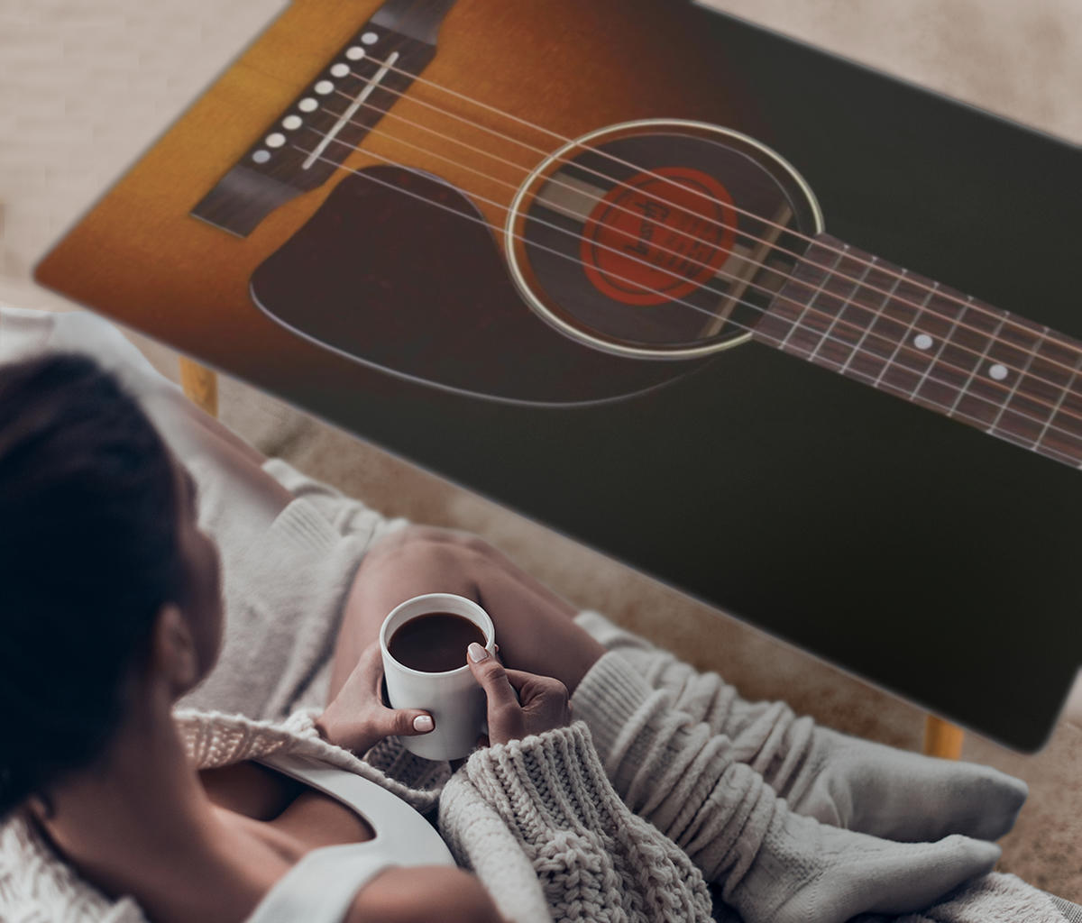 [USA Only] Black Guitar Rectangular Coffee Table