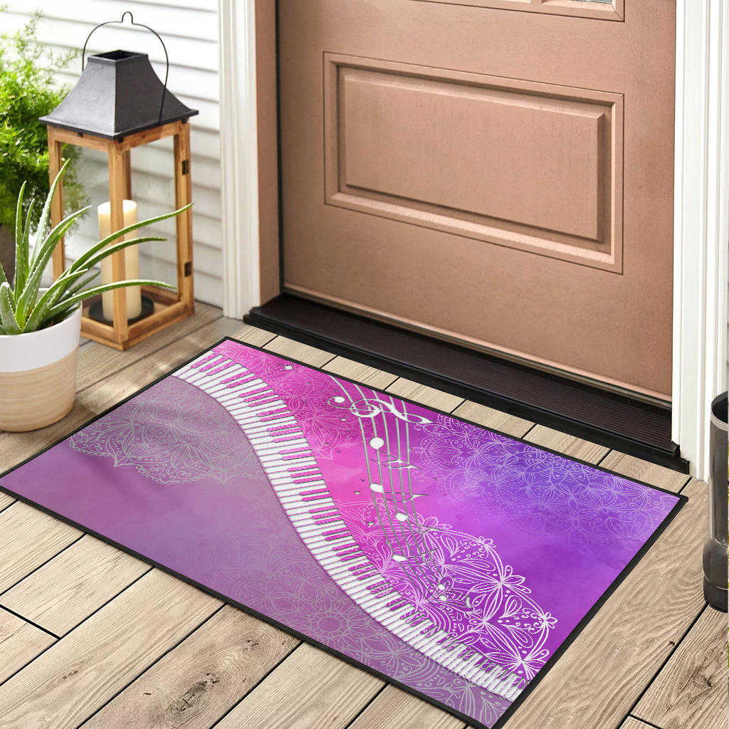 Piano Art Purple Door Mat