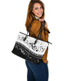 Piano And Music Notes Large Leather Totes