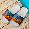 Treble Clef Ice And Fire White Slide Sandals