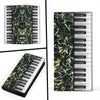 Piano Keys Floral Leather Wallet