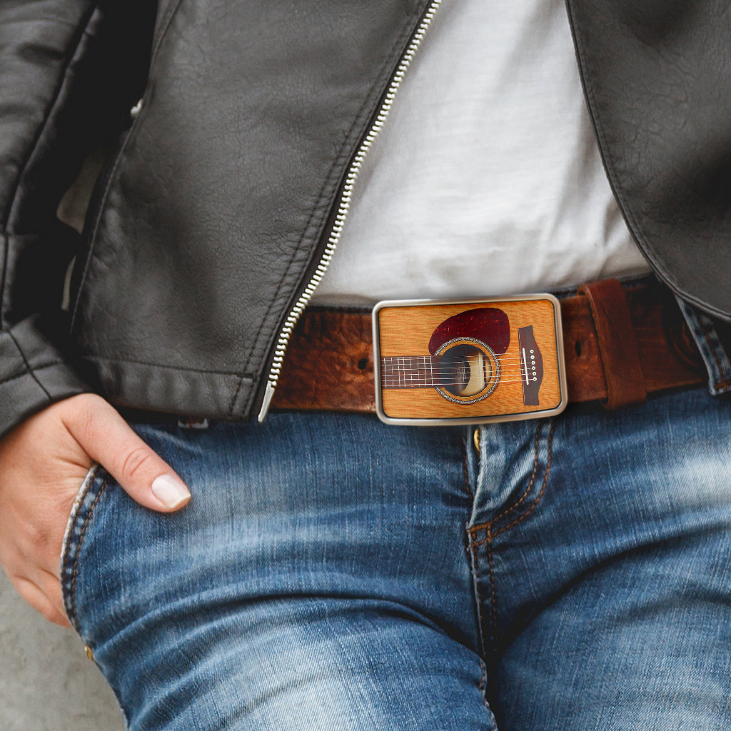 Wooden Guitar Belt Buckle