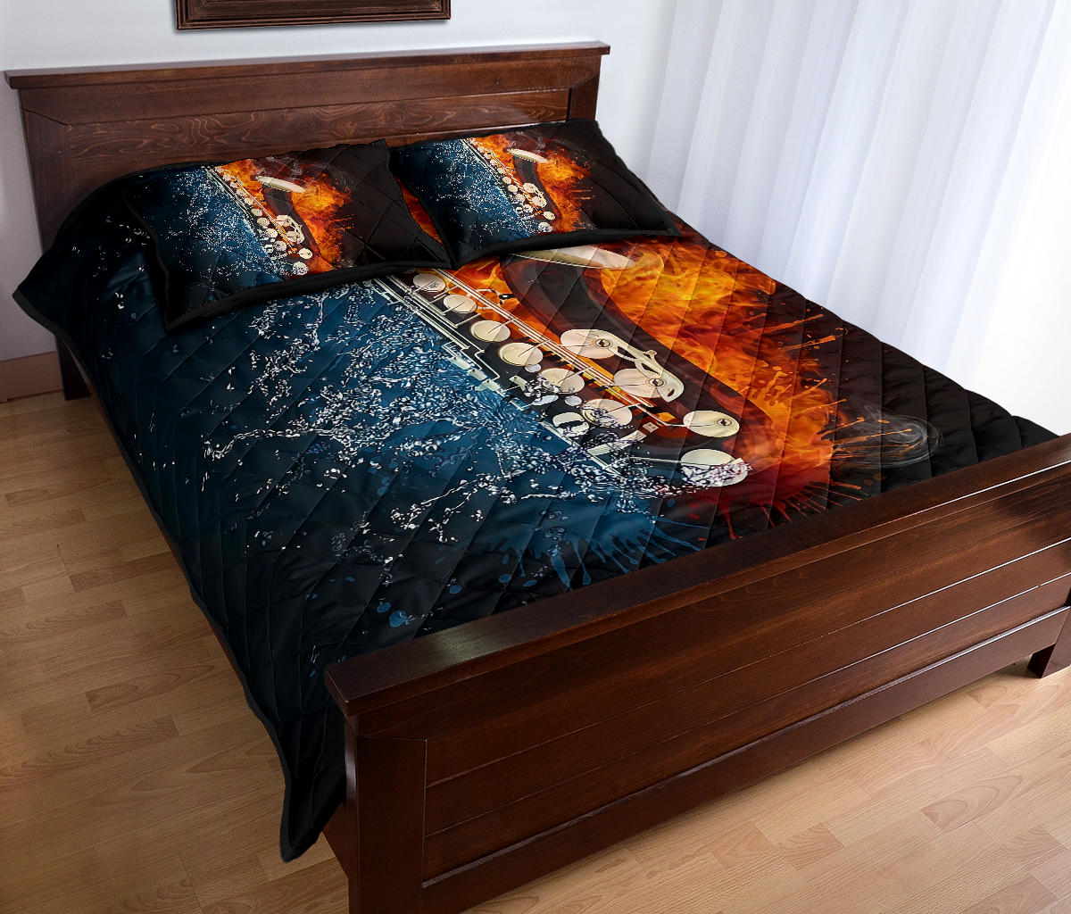 Ice Fire Saxophone Quilt Bed Set