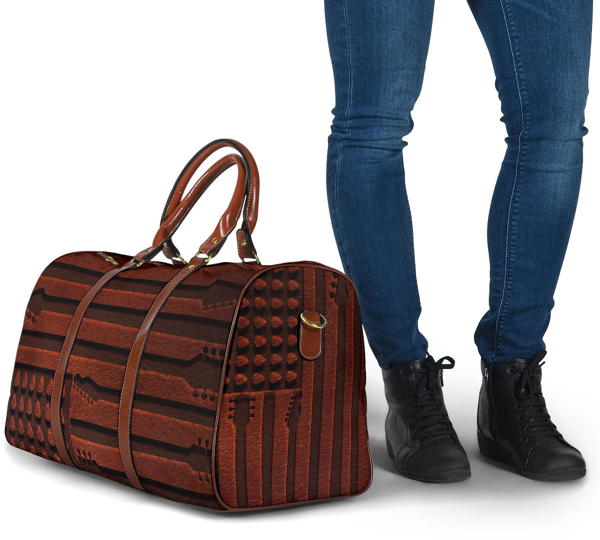 Guitar American Flag Travel Bag