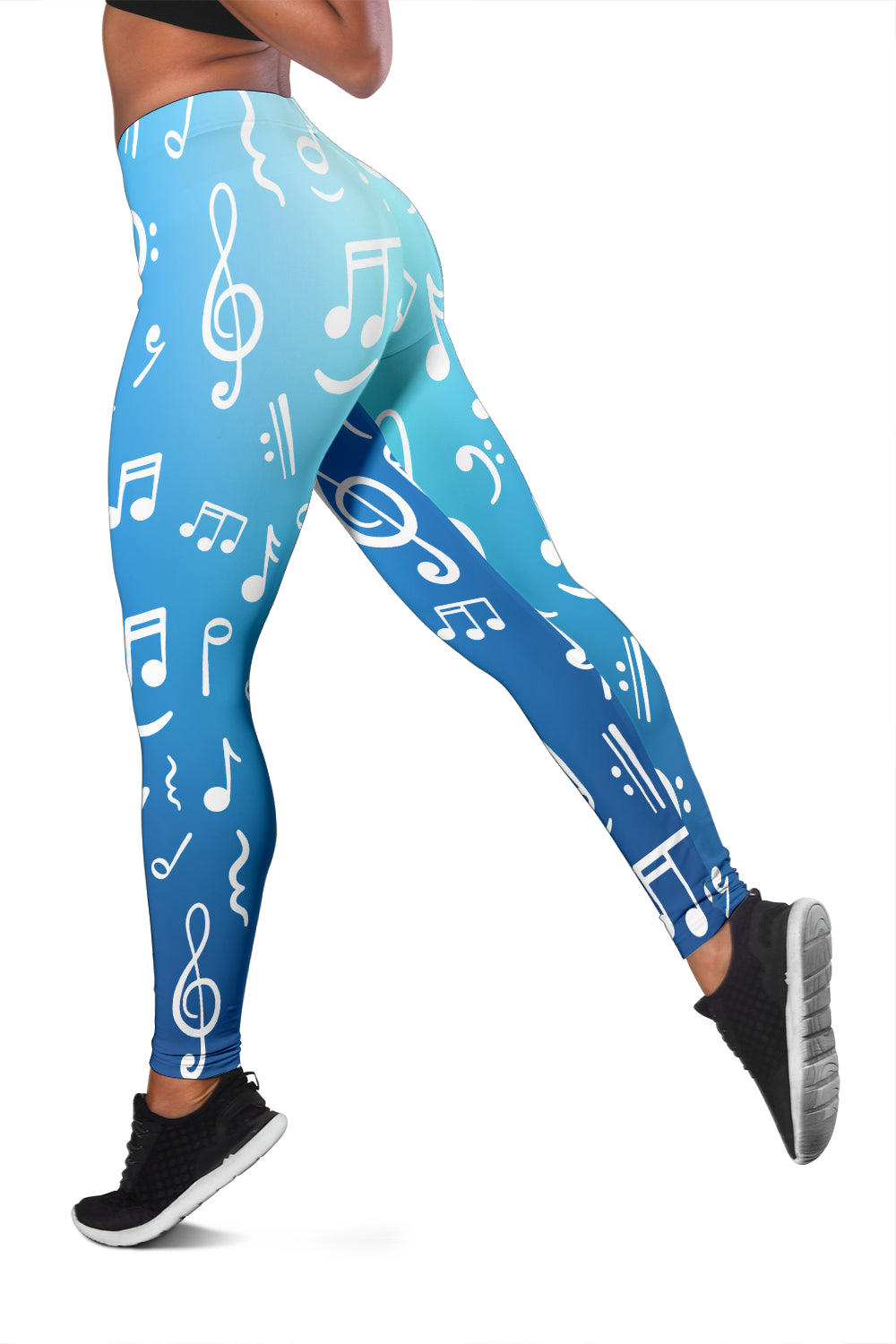 Music Notes Blue Leggings