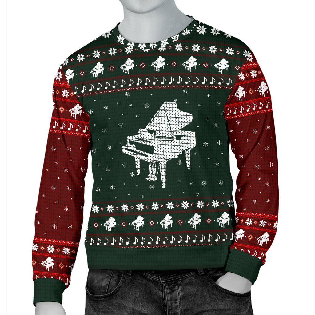 Piano Snowflake Men's Sweater