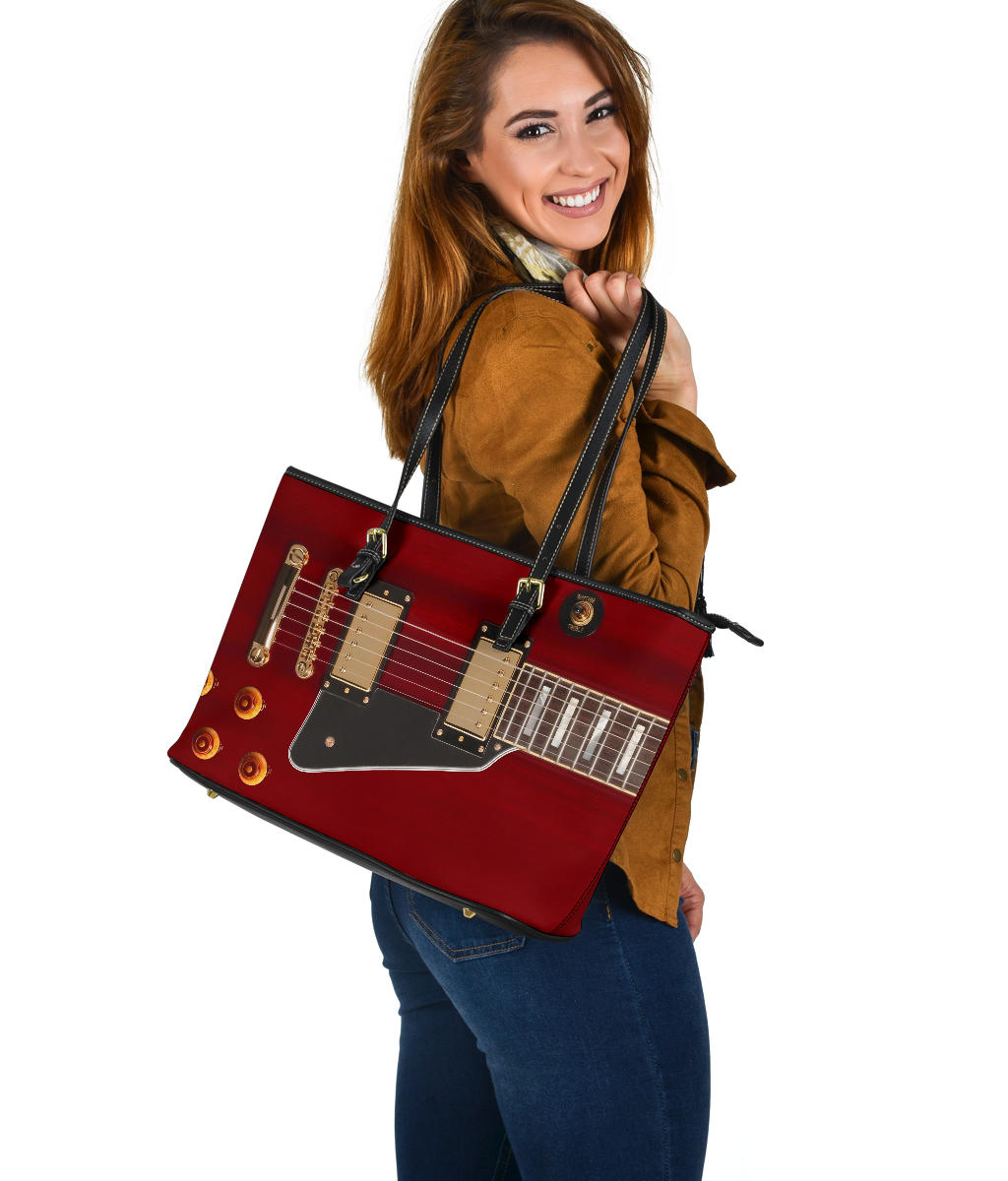 Anniversary Guitar Large Leather Tote Bag - { shop_name }} - Review