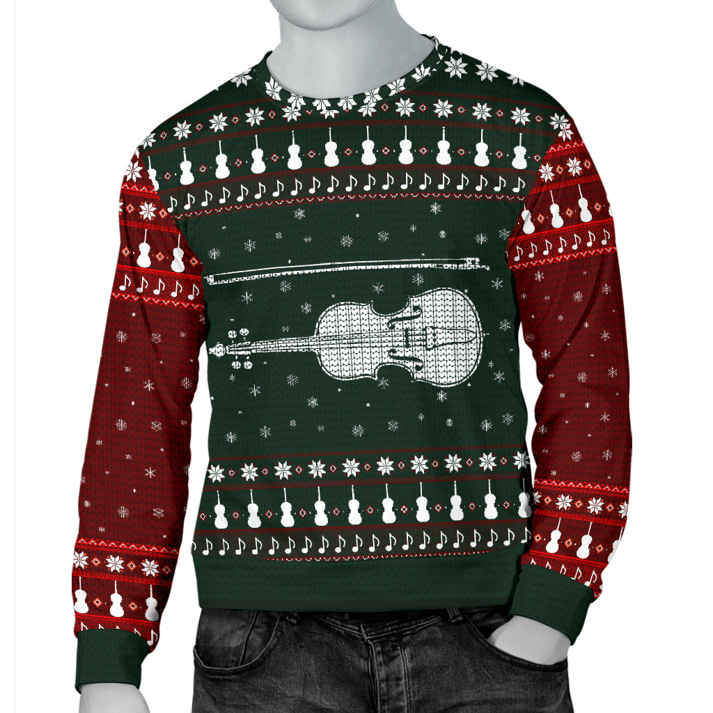 Violin Christmas Men's Sweater
