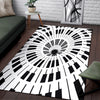 Piano Keys Hole White Rug