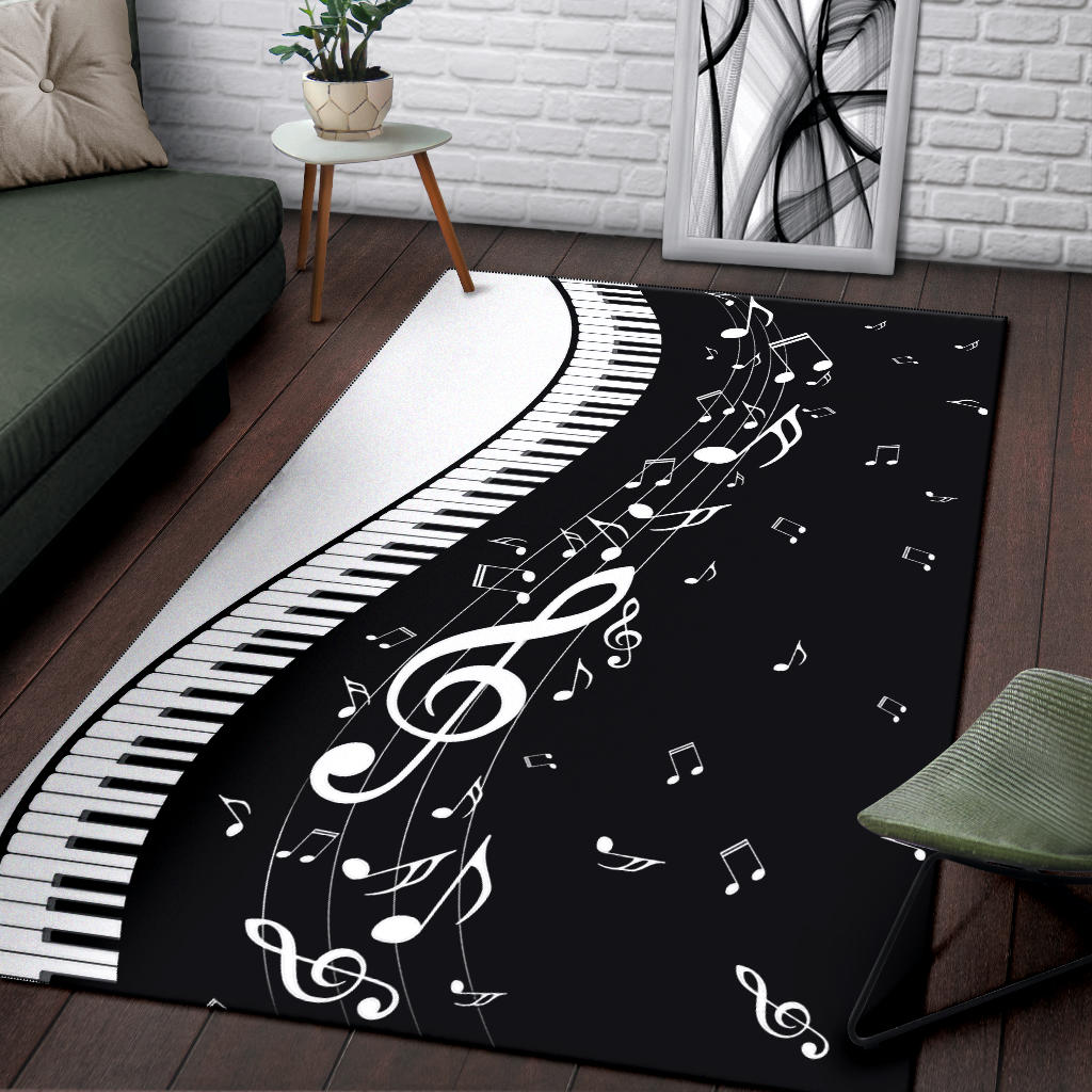 Musical Notes and Piano Area Rug