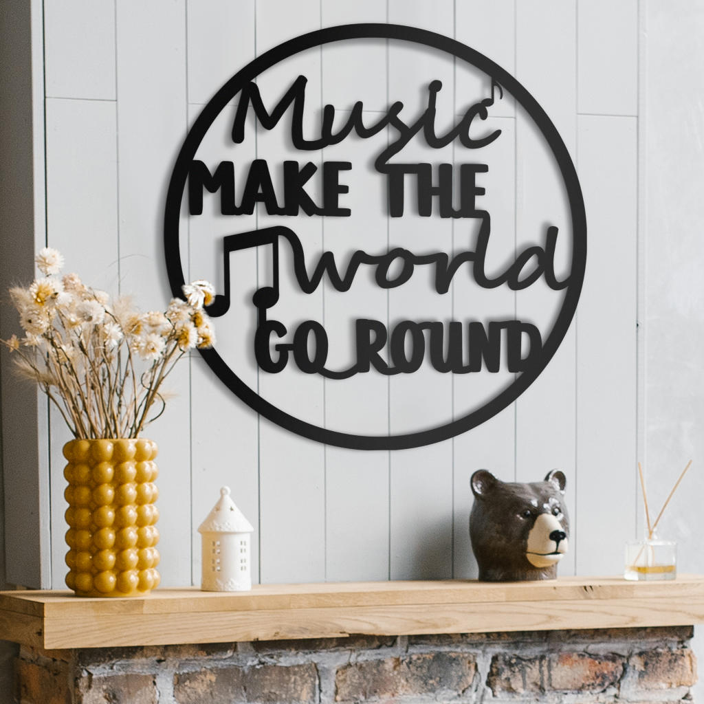 Music Go Round Metal Sign