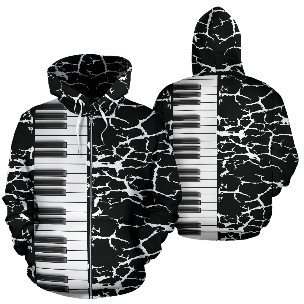 Piano Black Zip Up Hoodie