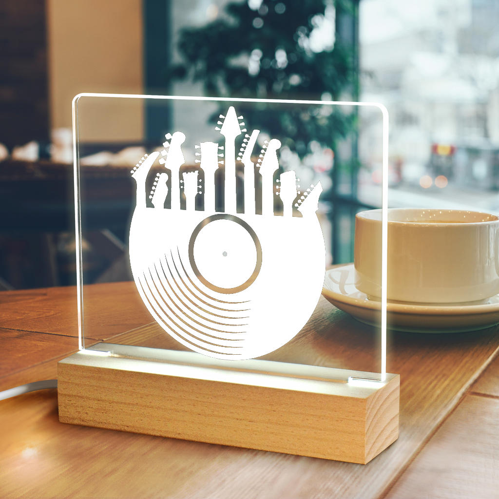 Vinyl Guitar Heads Light Up Acrylic