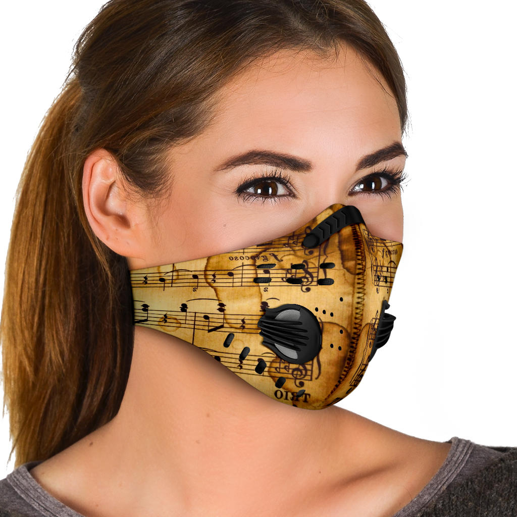 Old Music Notes Premium Face Mask