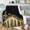Piano Keys With Musical Notes Premium Blanket