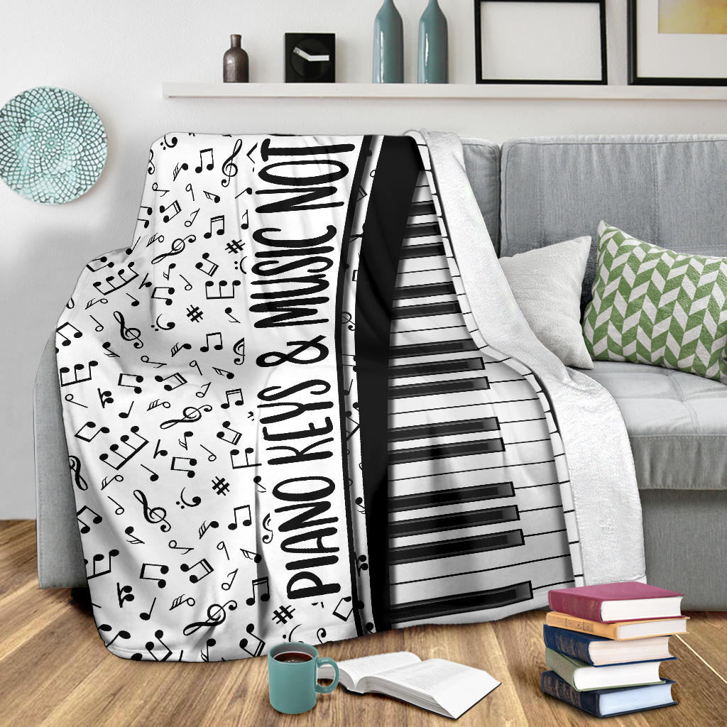 Piano Keys & Music Notes Premium Blanket