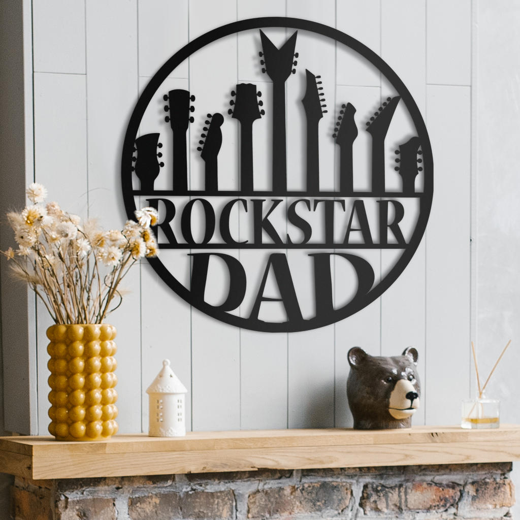 Rockstar Dad Metal Sign