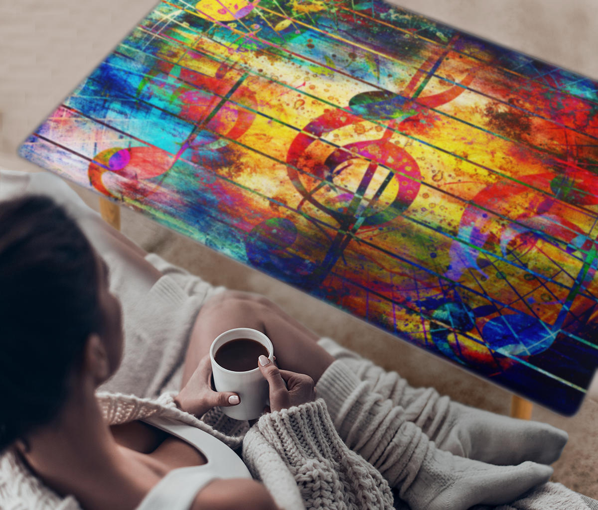 [USA Only] Abstract Musical Notes Rectangular Coffee Table