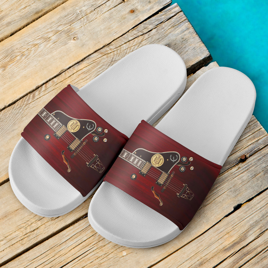 New! Red Electric Guitar Slide Sandals