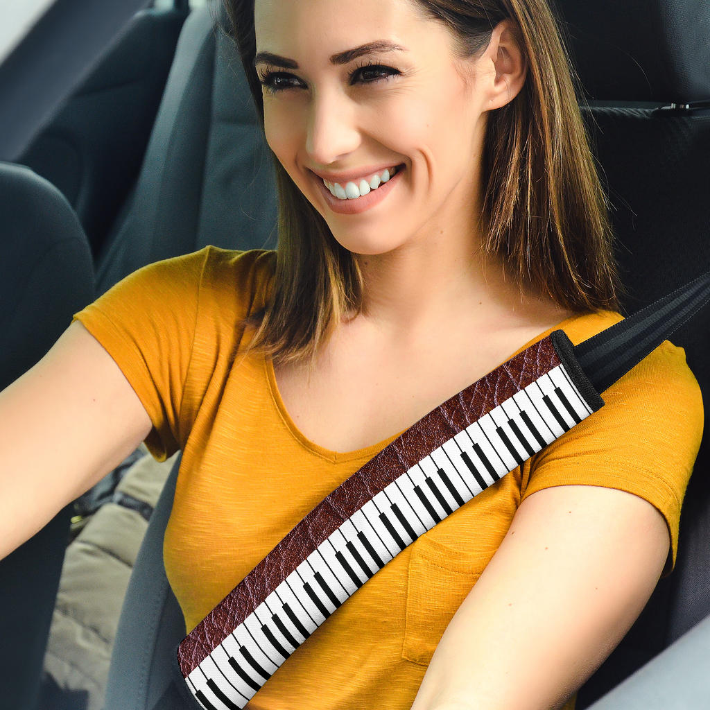 Piano And Leather Seat Belt Covers