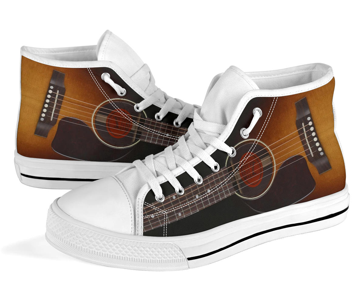 Black Guitar High Top Shoes