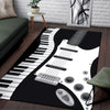 Piano And White Electric Guitar Area Rug