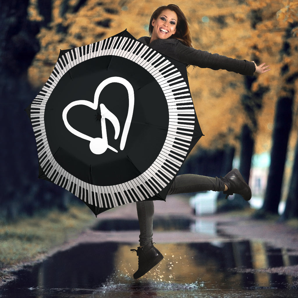 Piano Keys With Music Note Love Umbrella