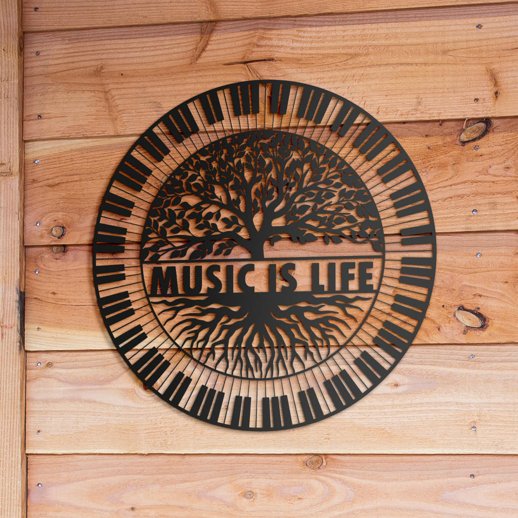Music Is Life Metal Sign