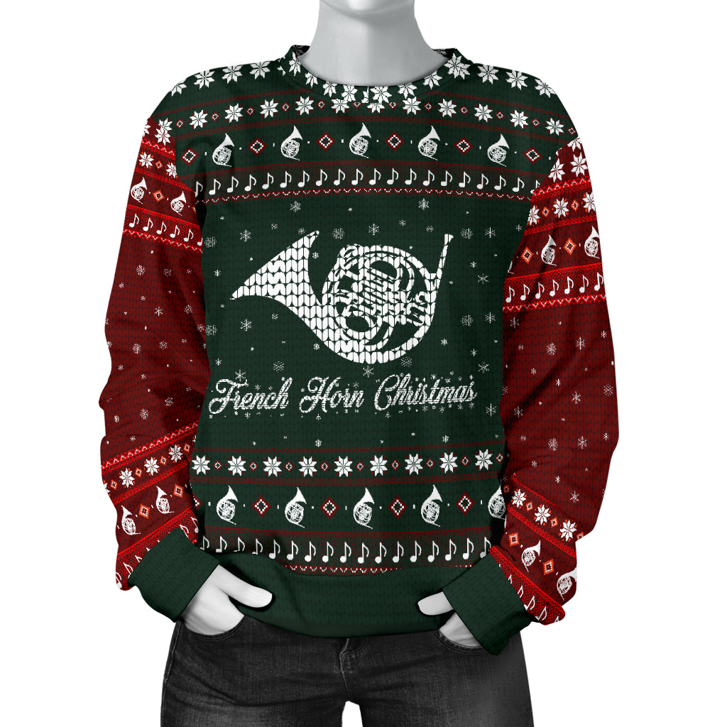 French Horn Christmas Women's Sweater