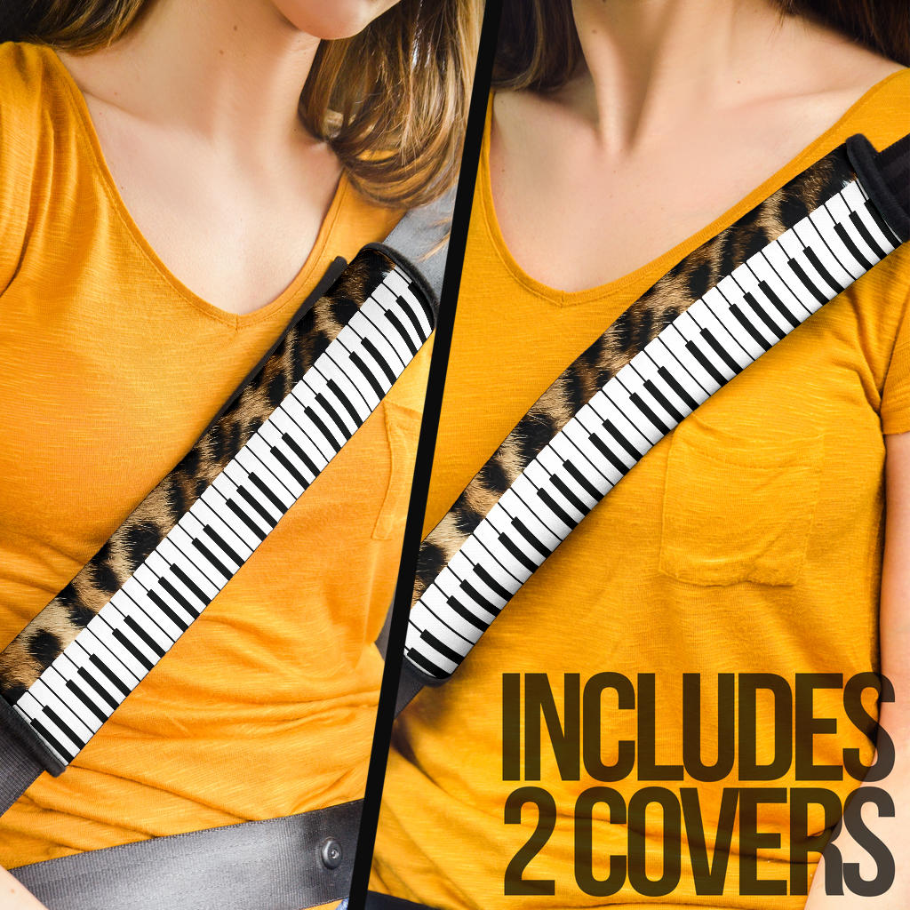 Piano And Leopard Seat Belt Covers