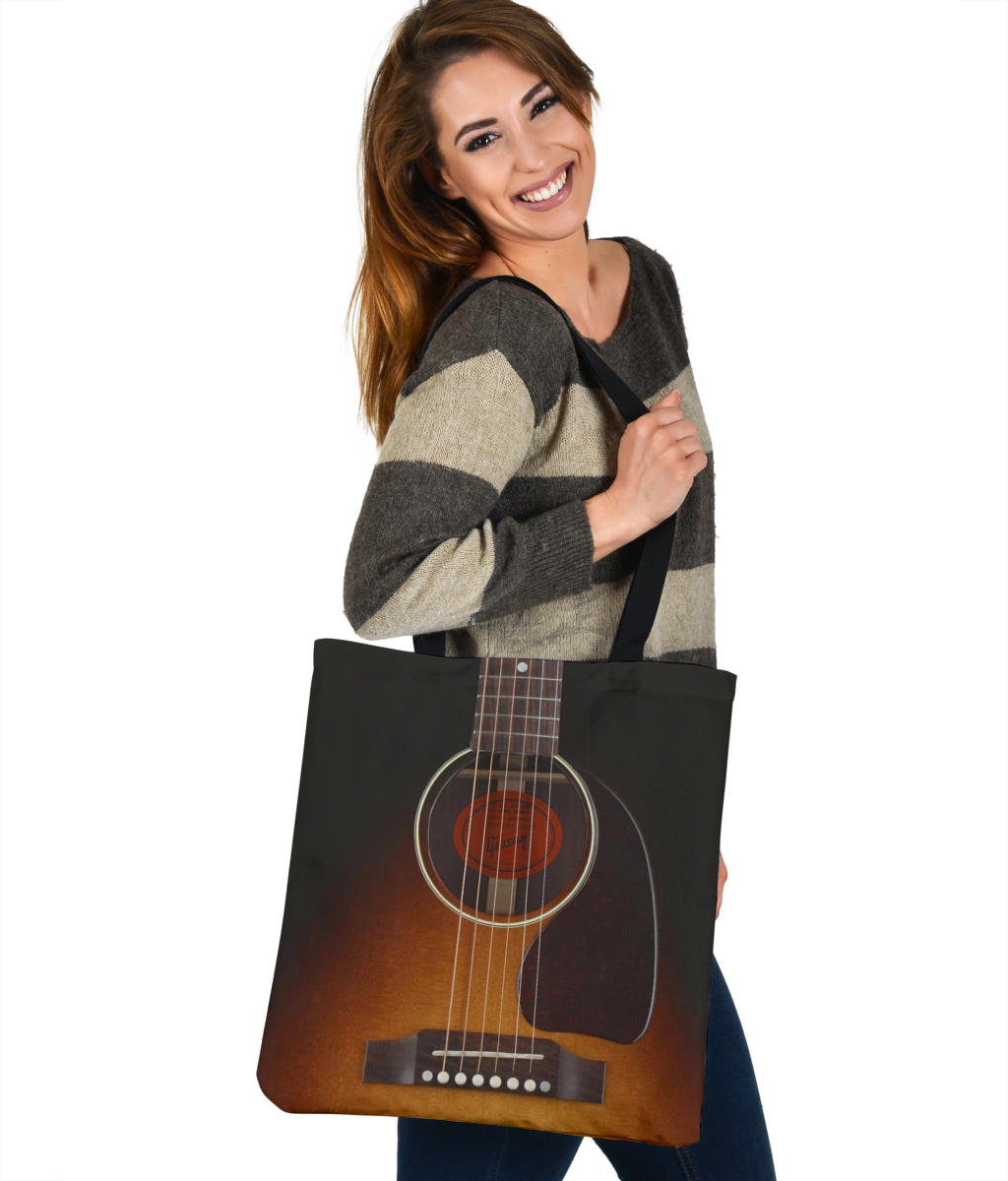 Black Guitar Tote Bag