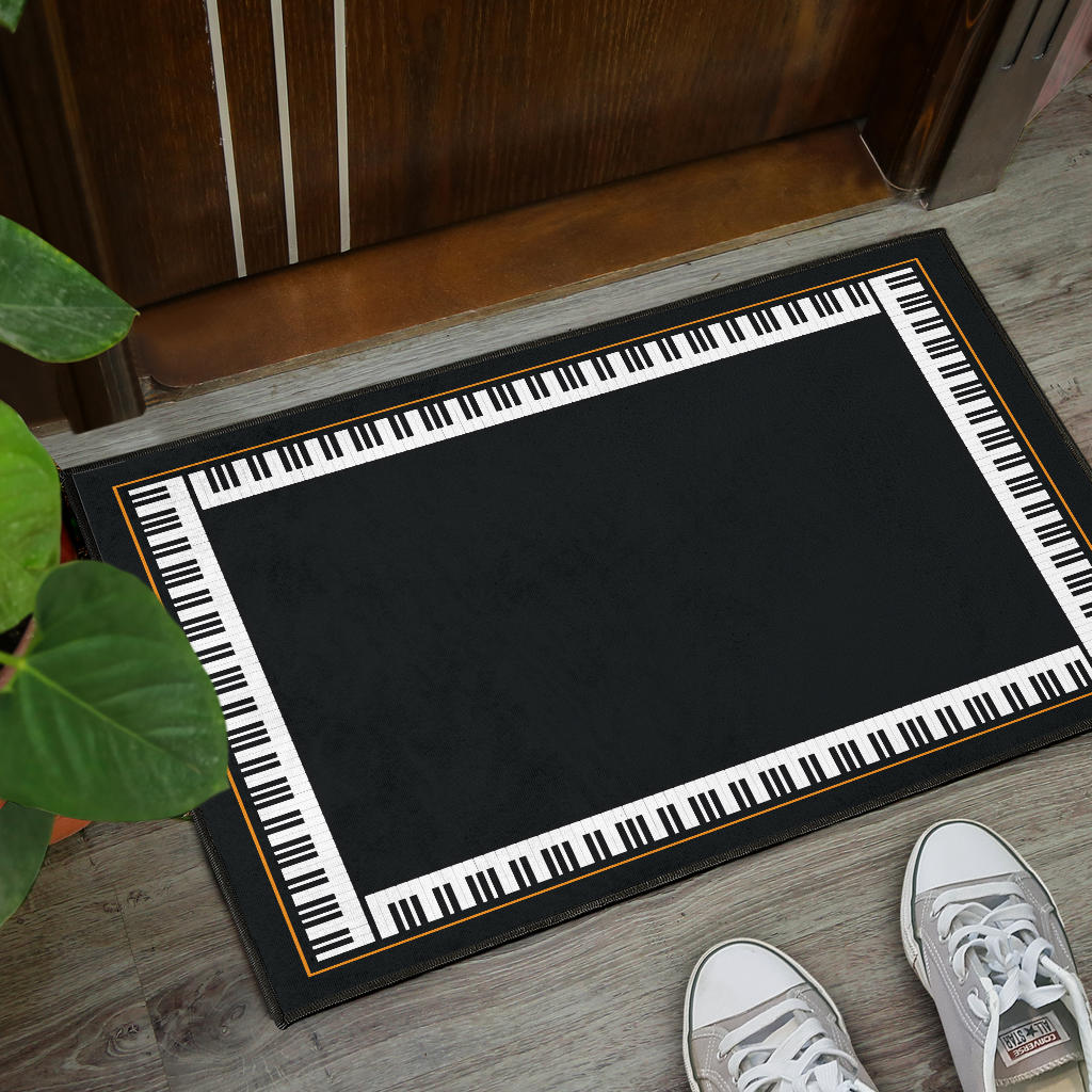 Piano Keys Black Door Mat