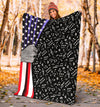 Music Notes American Flag Blanket