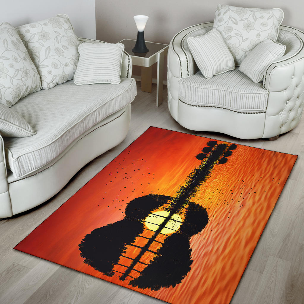 Guitar Sunset Area Rug