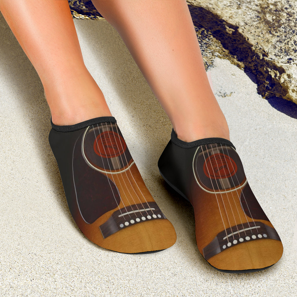 Black Guitar Aqua Shoes