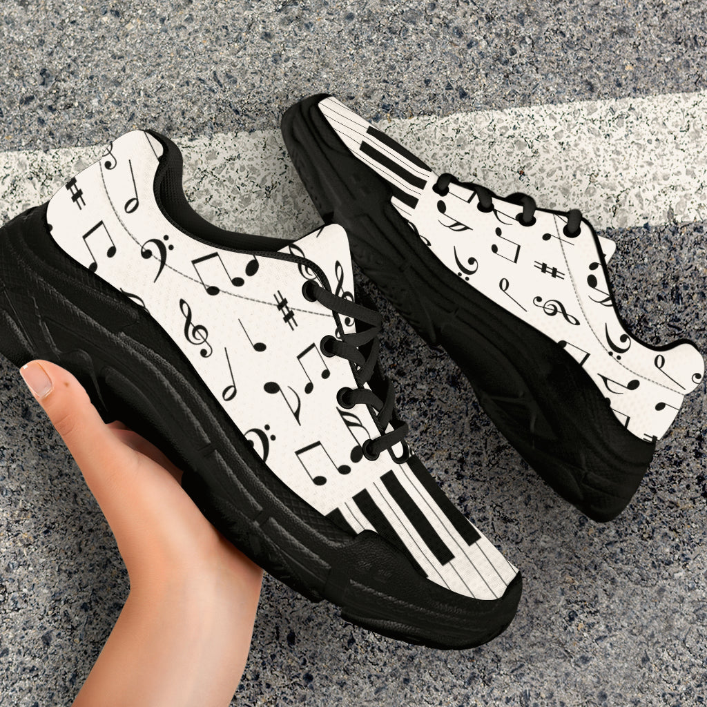 Piano With Music Notes Chunky Sneakers
